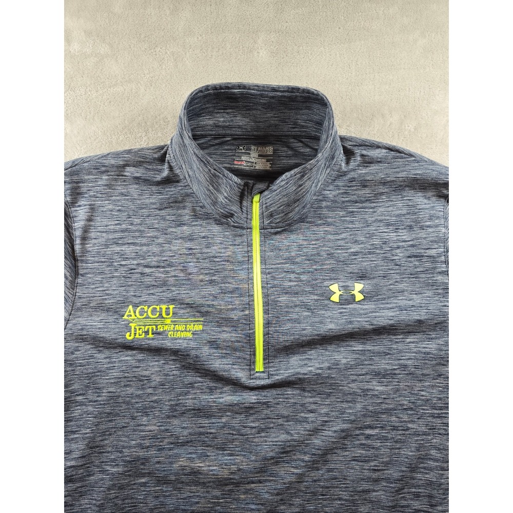 Under Armour 1/4 Quarter Zip Mens 2XL Grey Loose HeatGear Shirt Light *Logo
